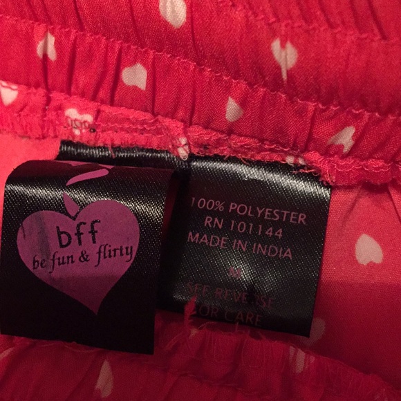 Bright Orange Polyester Shorts with Hearts ❤️🧡 - Picture 3 of 4